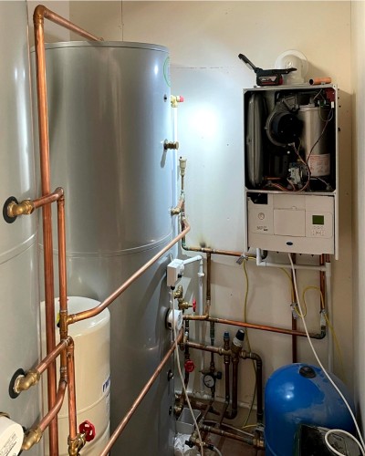 Commercial Boiler installation with cylinders at Unique Day Spa, Clondalkin, Dublin - by Clondalkin Gas, Ireland